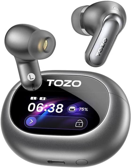 imageTOZO NC20 Active Noise Cancelling Wireless Earbuds LDAC HiRes Sound Bluetooth Headphones 6 Mics AI Call Ear Buds 80H Playtime Dual Pairing 32 EQ via App IPX8 Waterproof Wireless Charging CaseTitanium Gray