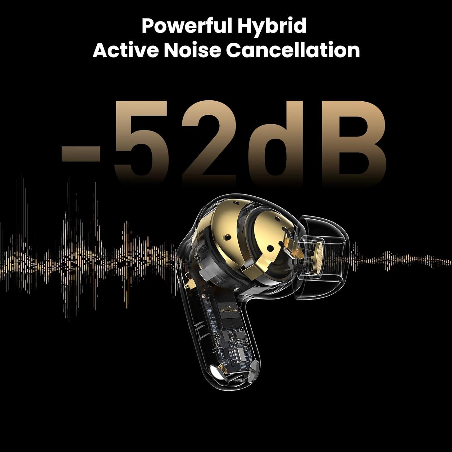 imageTOZO NC20 Active Noise Cancelling Wireless Earbuds LDAC HiRes Sound Bluetooth Headphones 6 Mics AI Call Ear Buds 80H Playtime Dual Pairing 32 EQ via App IPX8 Waterproof Wireless Charging CaseTitanium Black