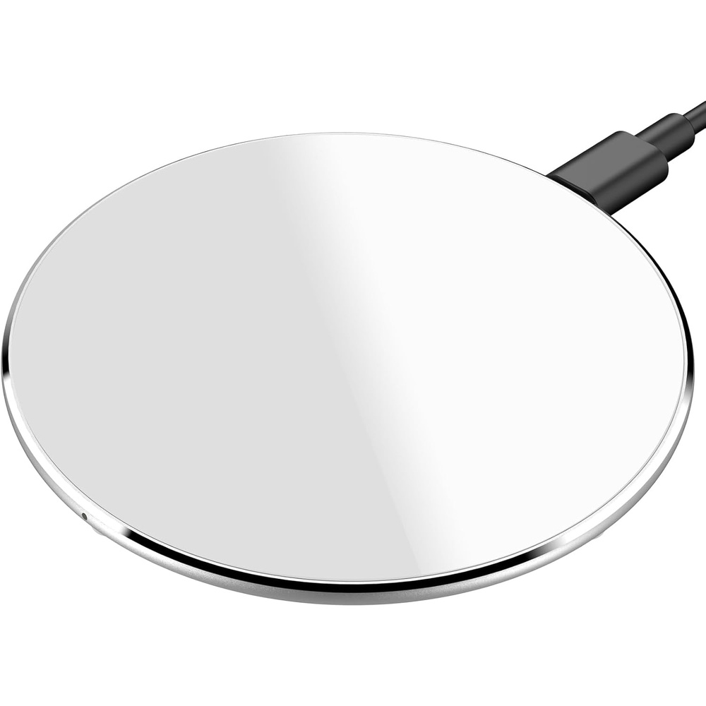 imageTOZO W1 New AntiSlip AircraftGrade Aluminum Wireless Charger 15W Max Fast Wireless Charging Pad Compatible with iPhone 1717 Pro17 Pro MaxAir1615SE Series Samsung Galaxy S25S24 Ink BlackSliver