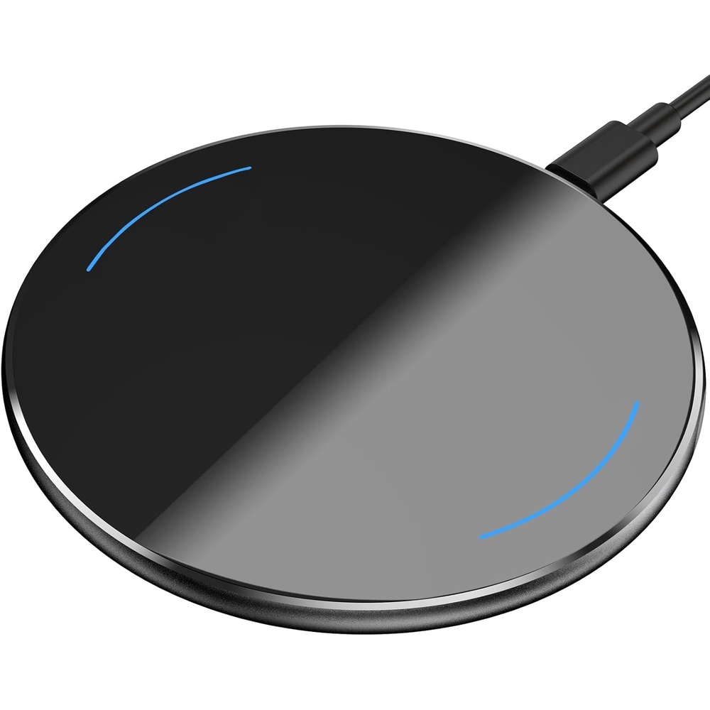 imageTOZO W1 New AntiSlip AircraftGrade Aluminum Wireless Charger 15W Max Fast Wireless Charging Pad Compatible with iPhone 1717 Pro17 Pro MaxAir1615SE Series Samsung Galaxy S25S24 Ink BlackBlack