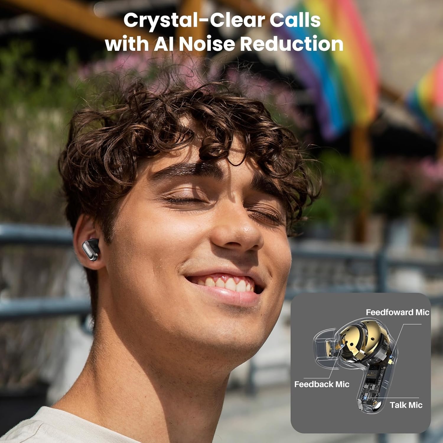 image:imageTOZO NC20 Pro Active Noise Cancelling Wireless Earbuds with Smart Touch Screen LDAC HiRes Audio Stereo Bass 6 Mics AI Call Ear Buds 80H Playtime IPX8 Waterproof 32 EQ via App Wireless ChargingTitanium Gray