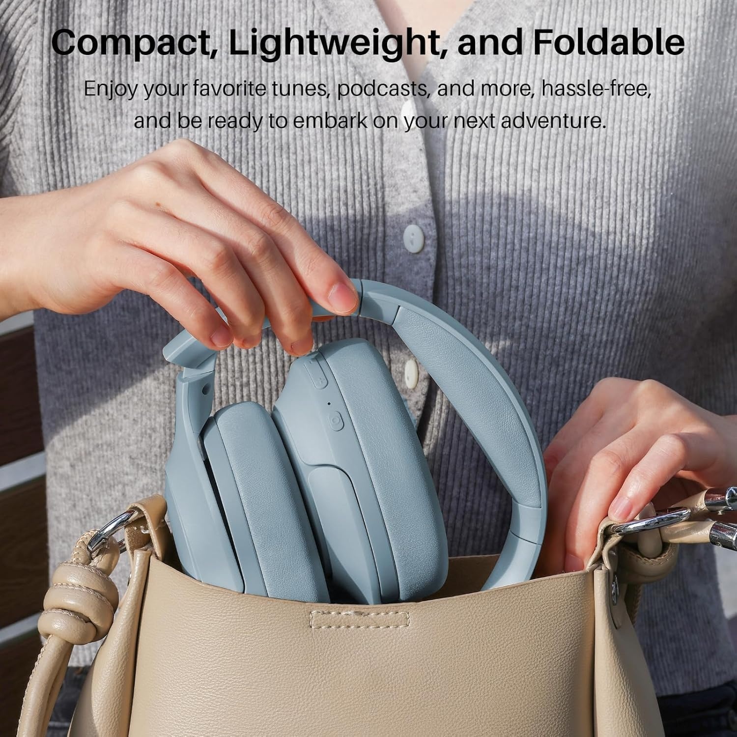 image:imageTOZO Hybrid Active Noise Cancelling Headphones Wireless Over Ear Bluetooth Headset 60H Playtime HiRes Audio Custom EQ via App Deep Bass Comfort Fit Ear Cups for Home Office Travel BlueBlue