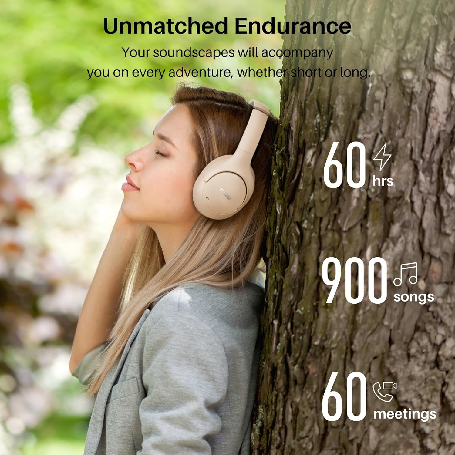 image:imageTOZO Hybrid Active Noise Cancelling Headphones Wireless Over Ear Bluetooth Headset 60H Playtime HiRes Audio Custom EQ via App Deep Bass Comfort Fit Ear Cups for Home Office Travel BlueKhaki