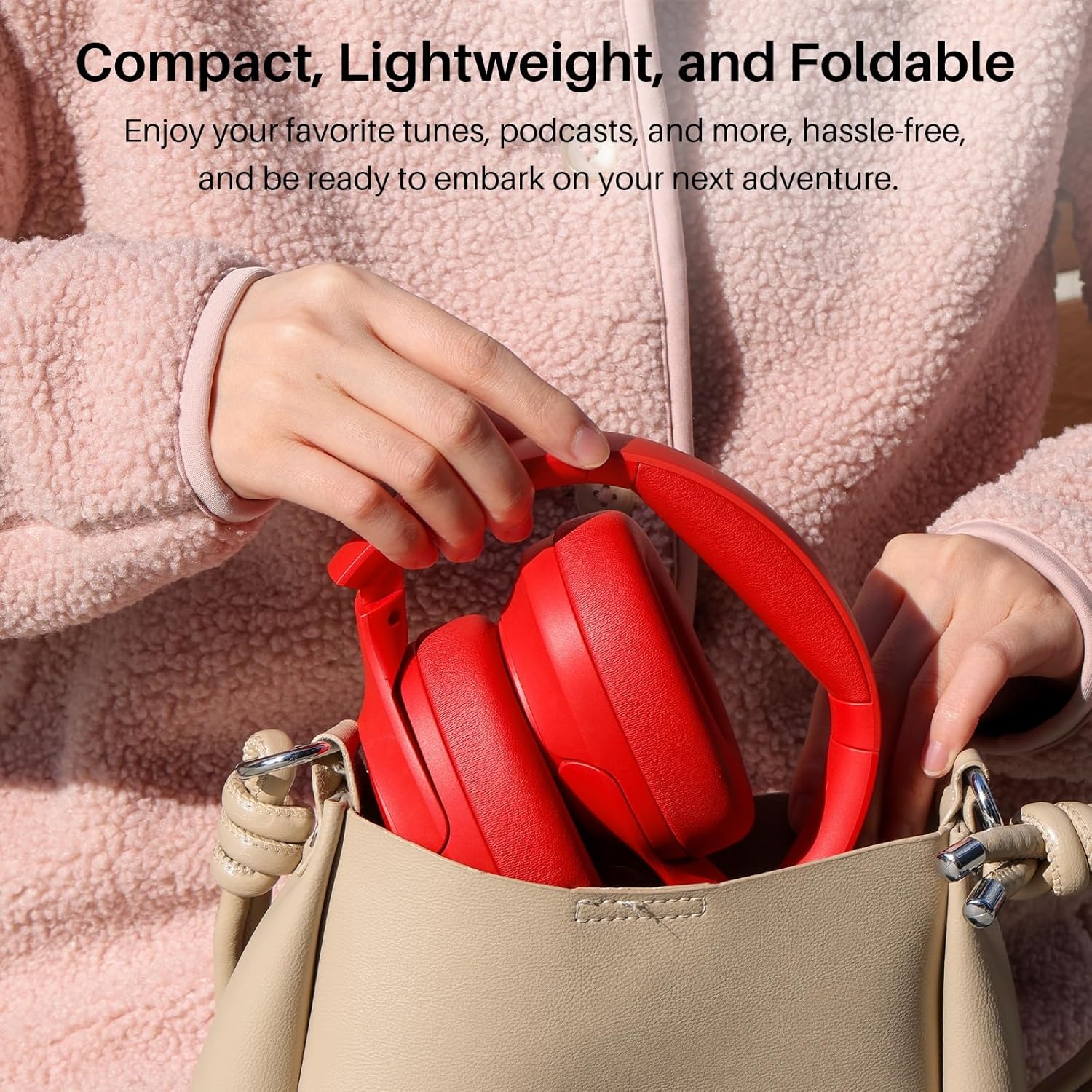 image:imageTOZO Hybrid Active Noise Cancelling Headphones Wireless Over Ear Bluetooth Headset 60H Playtime HiRes Audio Custom EQ via App Deep Bass Comfort Fit Ear Cups for Home Office Travel BlueRed