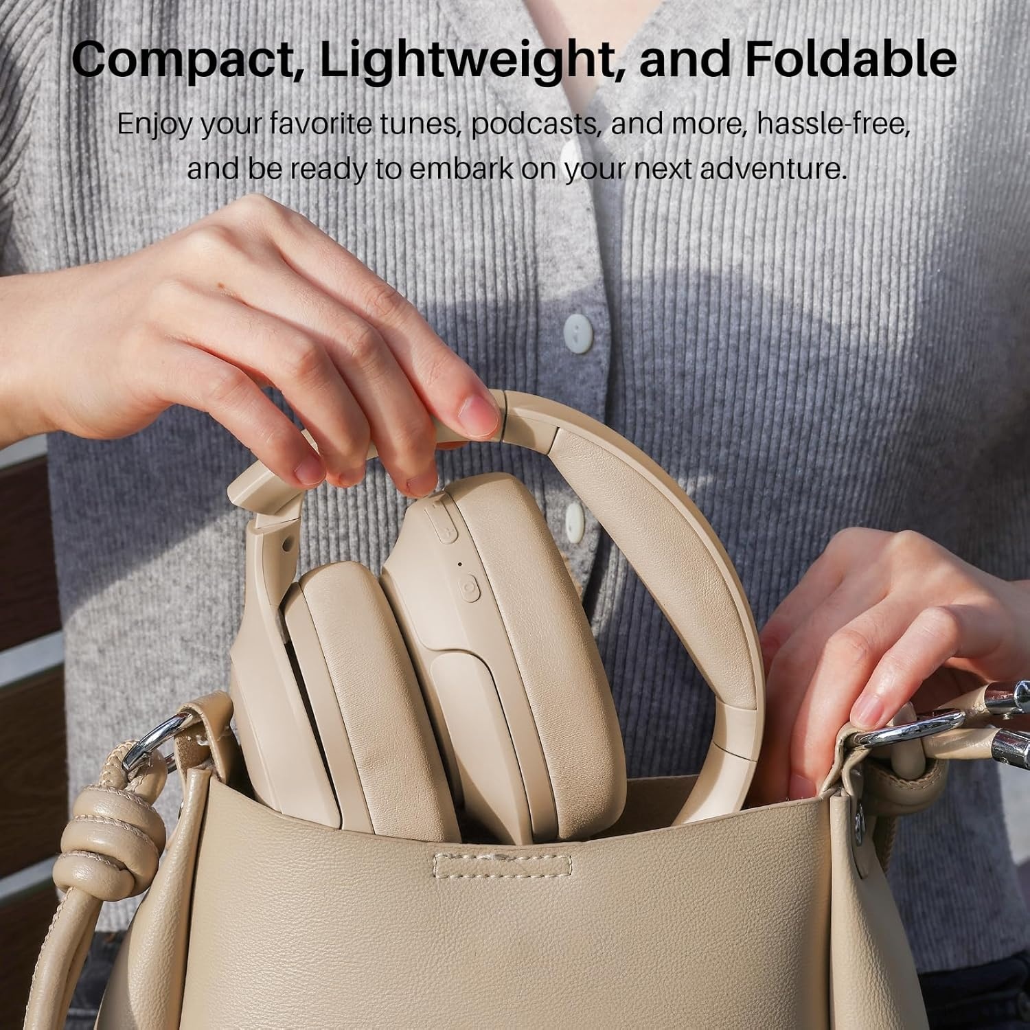 image:imageTOZO Hybrid Active Noise Cancelling Headphones Wireless Over Ear Bluetooth Headset 60H Playtime HiRes Audio Custom EQ via App Deep Bass Comfort Fit Ear Cups for Home Office Travel BlueKhaki