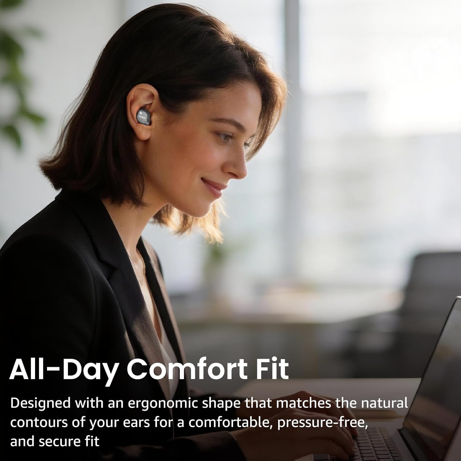 image:imageTOZO NC9 Hybrid Active Noise Cancelling Wireless Earbuds 6 Mics ENC Clear Call IPX8 Waterproof in Ear Bluetooth 53 Headphones Stereo Bass Ear Buds 60H Playtime with LED Display 32 EQs via APPDark Gray