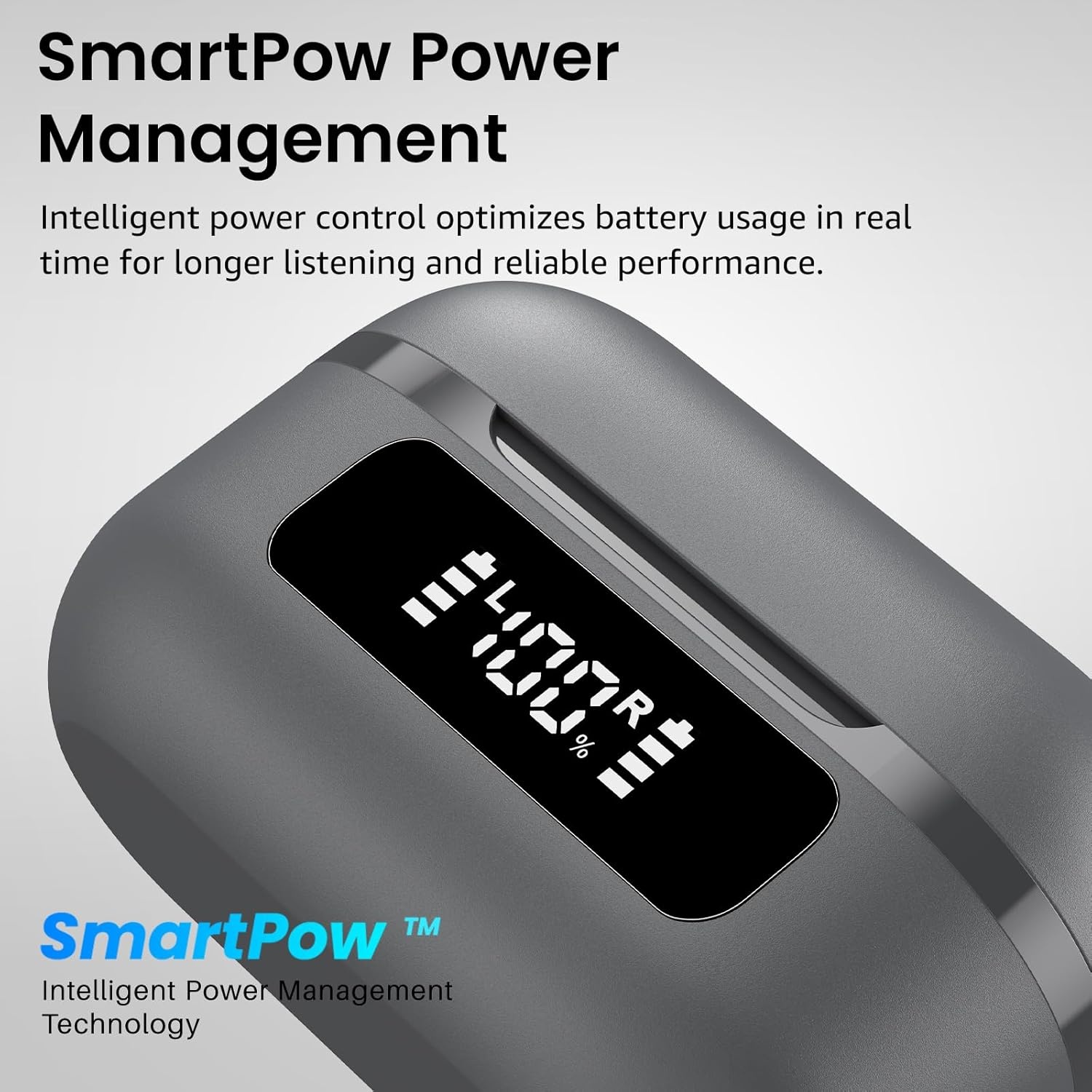 image:imageTOZO NC9 Hybrid Active Noise Cancelling Wireless Earbuds 6 Mics ENC Clear Call IPX8 Waterproof in Ear Bluetooth 53 Headphones Stereo Bass Ear Buds 60H Playtime with LED Display 32 EQs via APPDark Gray