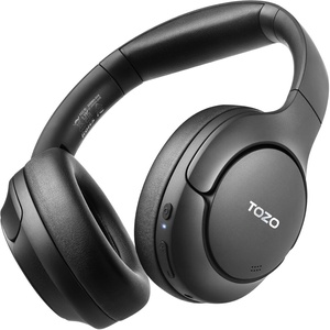 TOZO Hybrid Active Noise Cancelling Headphones, Wireless Over Ear Bluetooth Headset, 60H Playtime, Hi-Res Audio Custom EQ via App Deep Bass Comfort Fit Ear Cups, for Home Office Travel Blue(Black)