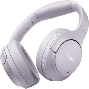 TOZO Hybrid Active Noise Cancelling Headphones, Wireless Over Ear Bluetooth Headset, 60H Playtime, Hi-Res Audio Custom EQ via App Deep Bass Comfort Fit Ear Cups, for Home Office Travel Blue(Purple)