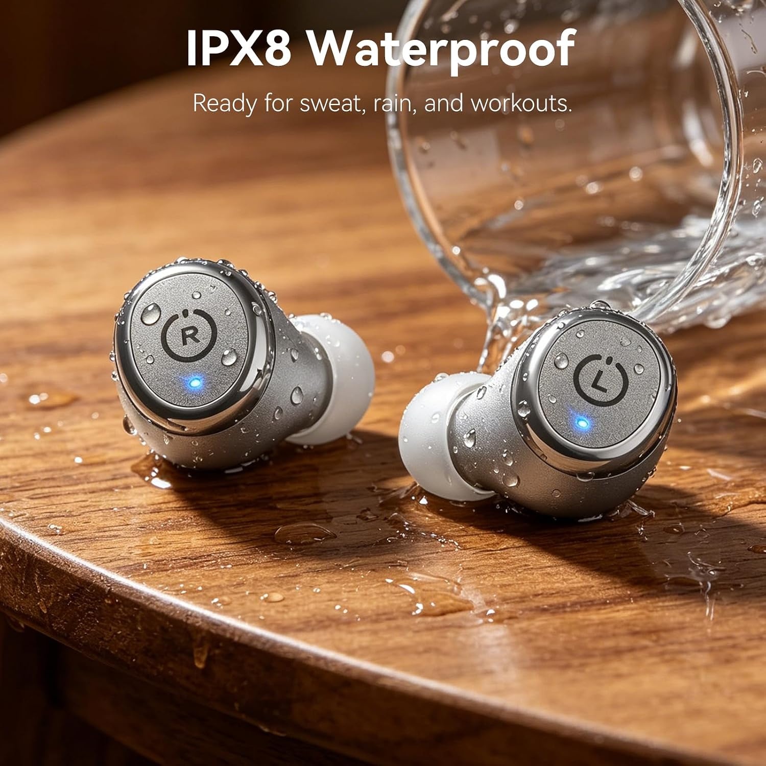 image:imageTOZO T10 Bluetooth 53 Wireless Earbuds Deep Bass Stereo 55H Playtime App EQ Customization Wireless Charging Case IPX8 Waterproof Ergonomic Fit for inEar HeadphonesMatte Gray