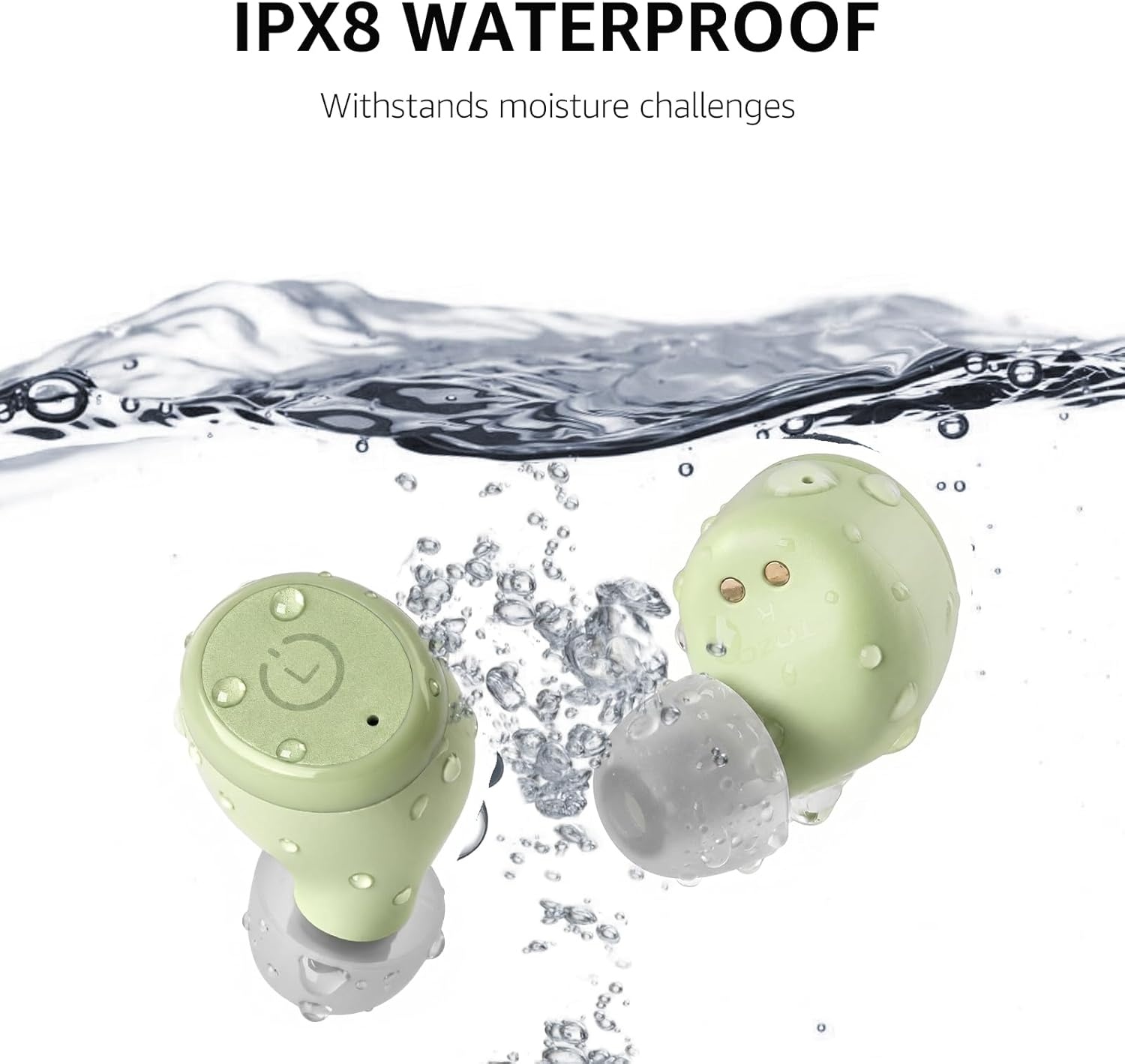 image:imageTOZO T10 Bluetooth 53 Wireless Earbuds Deep Bass Stereo 55H Playtime App EQ Customization Wireless Charging Case IPX8 Waterproof Ergonomic Fit for inEar HeadphonesLight Green