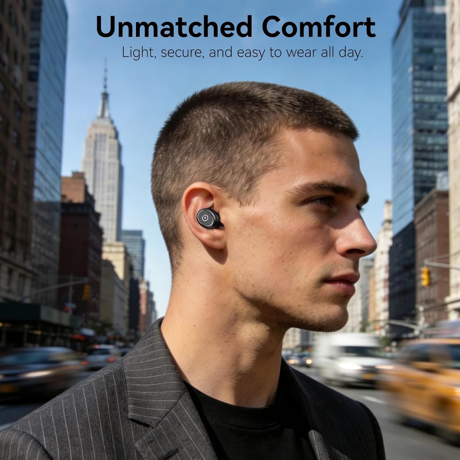 image:imageTOZO T10 Bluetooth 53 Wireless Earbuds Deep Bass Stereo 55H Playtime App EQ Customization Wireless Charging Case IPX8 Waterproof Ergonomic Fit for inEar HeadphonesBlack