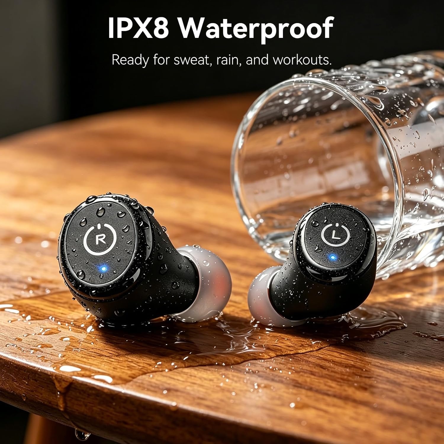 image:imageTOZO T10 Bluetooth 53 Wireless Earbuds Deep Bass Stereo 55H Playtime App EQ Customization Wireless Charging Case IPX8 Waterproof Ergonomic Fit for inEar HeadphonesBlack