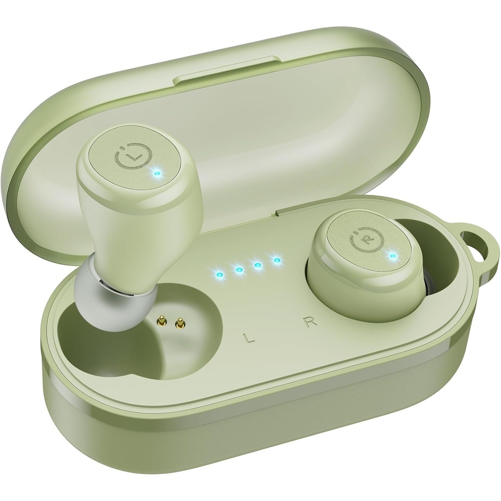 image:imageTOZO T10 Bluetooth 53 Wireless Earbuds Deep Bass Stereo 55H Playtime App EQ Customization Wireless Charging Case IPX8 Waterproof Ergonomic Fit for inEar HeadphonesLight Green