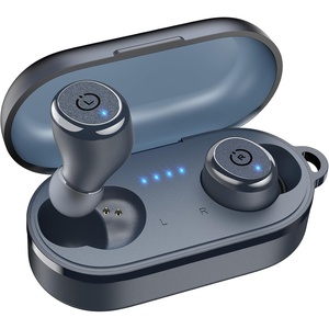 TOZO T10 Bluetooth 5.3 Wireless Earbuds, Deep Bass Stereo, 55H Playtime, App EQ Customization, Wireless Charging Case, IPX8 Waterproof, Ergonomic Fit for in-Ear Headphones(Matte Blue)