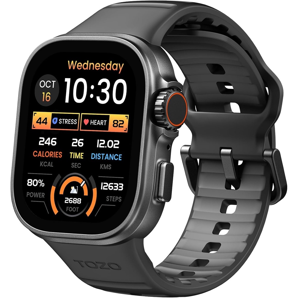 image:imageTOZO Watchs 1 Smart Watch for Men Women Compatible with iPhone Samsung Android Phone 195 AMOLED Display GPS Activity Fitness Tracker with Heart RateSleep Monitor Bluetooth Call 100 Sports Mode