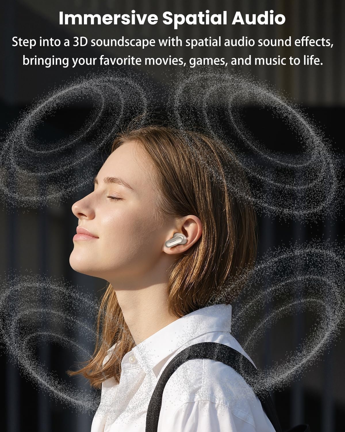 image:imageTOZO NC20 Pro Active Noise Cancelling Wireless Earbuds with Smart Touch Screen LDAC HiRes Audio Stereo Bass 6 Mics AI Call Ear Buds 80H Playtime IPX8 Waterproof 32 EQ via App Wireless ChargingTitanium Gold