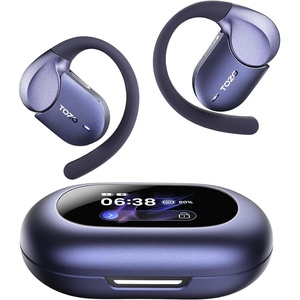 TOZO Open X2 Pro Open Ear Earbuds, AI Smart Wireless Ear Buds with Assistant, Motion/Voice Control, 36H Play Bluetooth 6.0 Headphones with LCD Screen, Dual-Axis Adjustment, Exceptional Sound(Titanium Blue)