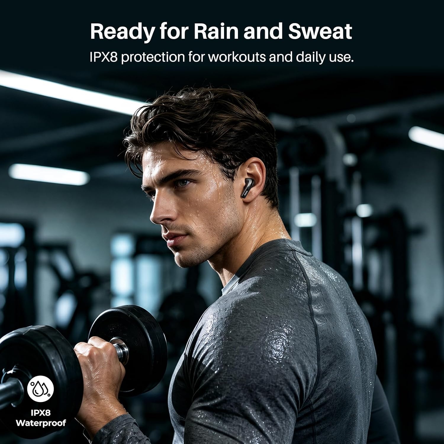 image:imageTOZO T20 Wireless Earbuds 97H Playtime Wireless Charging LED Display Case 10mm Deep Bass Sound Dual Mic ENC Clear Calls IPX8 Waterproof Bluetooth 53 Comfortable Fit Ear Buds For Daily UseBlack