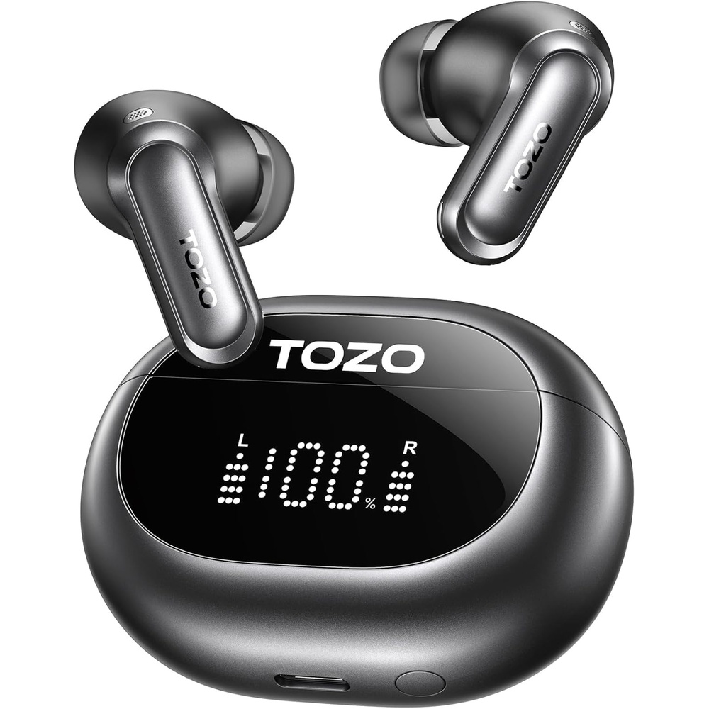 image:imageTOZO NC20 Active Noise Cancelling Wireless Earbuds LDAC HiRes Bluetooth  6 Mics AI Call Ear Buds 80H Playtime Dual Pairing 32 EQ via App IPX8 Waterproof Wireless Charging Case