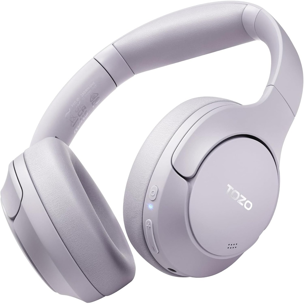 image:imageTOZO HT3 Hybrid Noise Cancelling Wireless Headphones 90H Over Ear Headset Hi Res Audio AI Voice Assistant Dual Device Connection 32 Custom EQs Built In 5 Mics ANC Foldable Bluetooth 60Purple