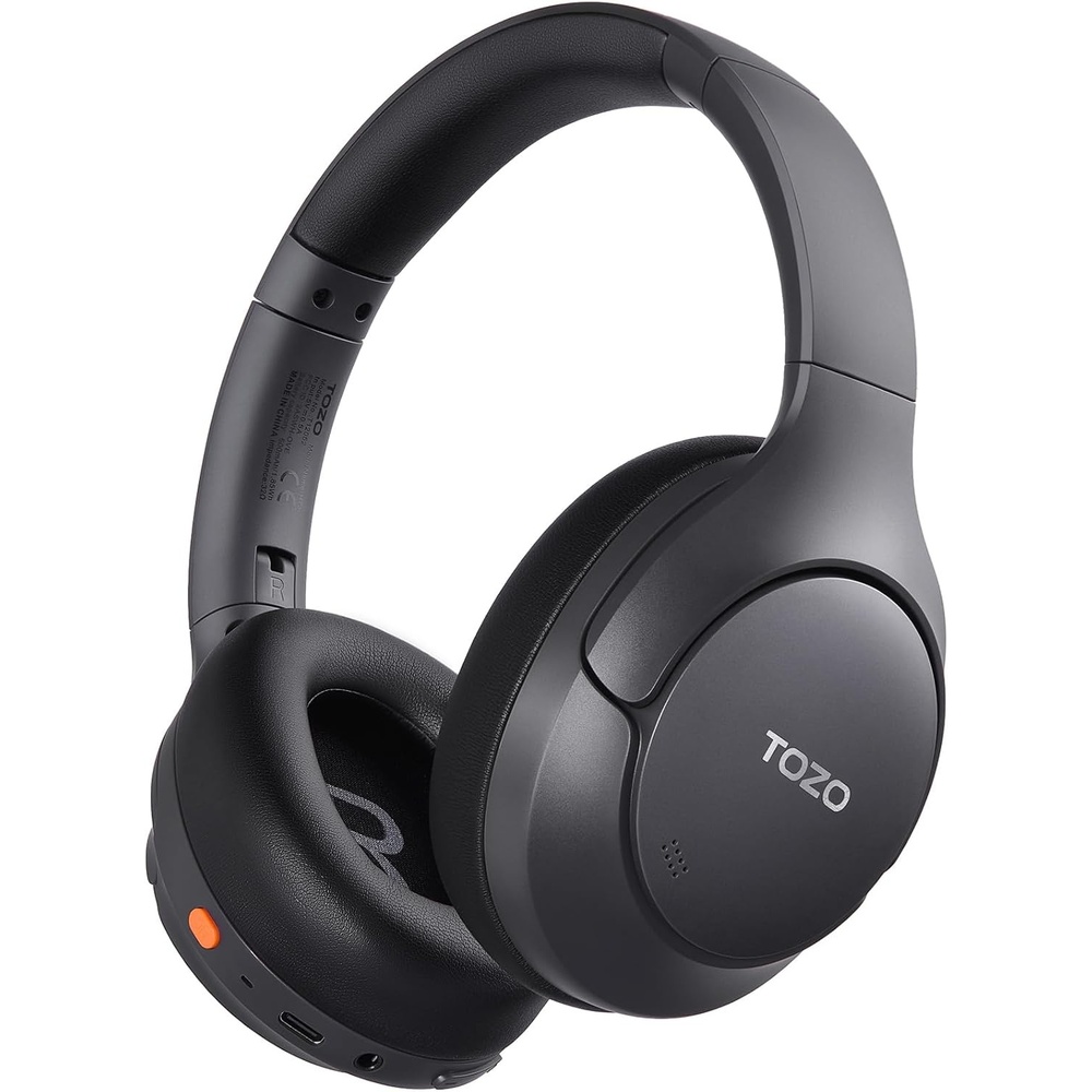 image:imageTOZO HT3 Hybrid Noise Cancelling Wireless Headphones 90H Over Ear Headset Hi Res Audio AI Voice Assistant Dual Device Connection 32 Custom EQs Built In 5 Mics ANC Foldable Bluetooth 60Titanium Black