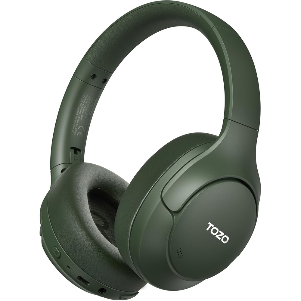 image:imageTOZO HT3 Hybrid Noise Cancelling Wireless Headphones 90H Over Ear Headset  Hi Res Audio AI Voice Assistant Dual Device Connection 32 Custom EQs Built In 5 Mics ANC Foldable Bluetooth 60Green
