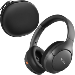 TOZO HT3 Hybrid Noise Cancelling Wireless Headphones, 90H Over Ear Headset | Hi Res Audio, AI Voice Assistant, Dual Device Connection, 32 Custom EQs, Built In 5 Mics, ANC, Foldable, Bluetooth 6.0(Black)