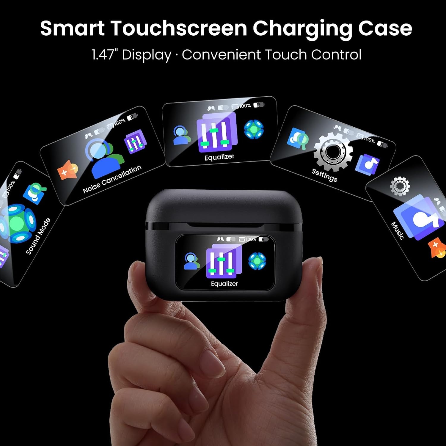 image:imageTOZO NC9 Pro Active Noise Cancelling Wireless Earbuds LDAC HiRes AudioBlack