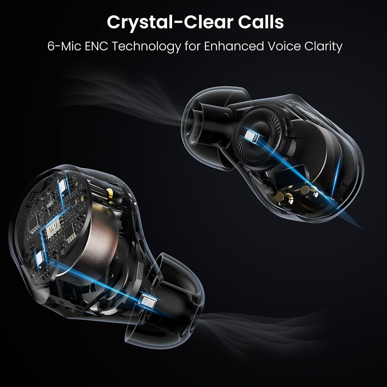 image:imageTOZO NC9 Pro Active Noise Cancelling Wireless Earbuds LDAC HiRes AudioBlack
