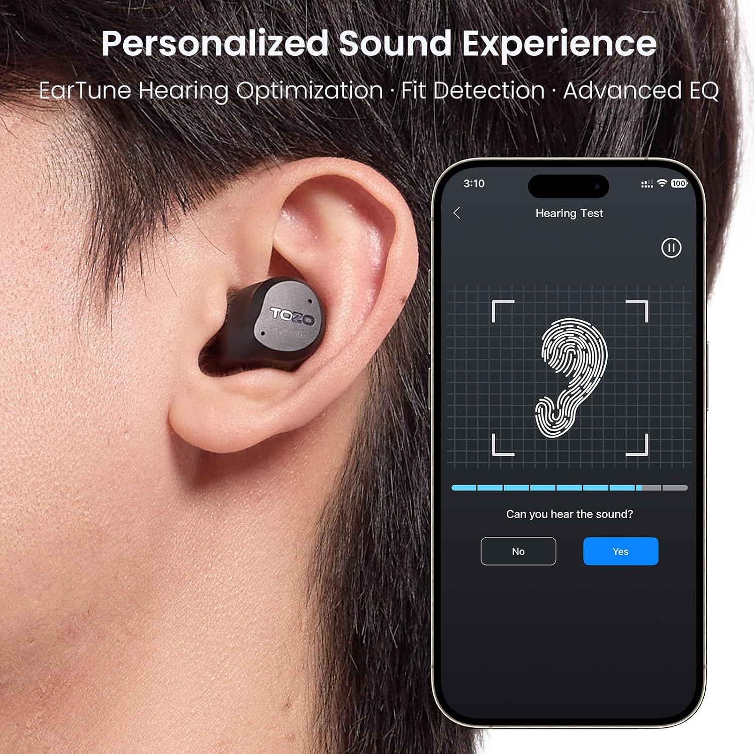 image:imageTOZO NC9 Pro Active Noise Cancelling Wireless Earbuds LDAC HiRes AudioBlack